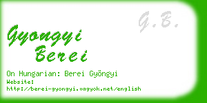 gyongyi berei business card